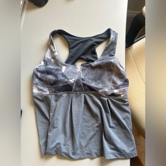 Lululemon Run: Your Heart Out Tank in Heather Blurred Grey / White Coal ~ size 8 - Picture 4 of 9